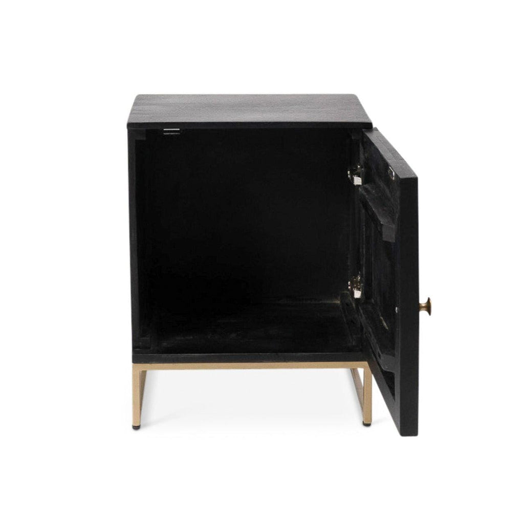 Outlet - Rayna Bedside Table - Jet Black