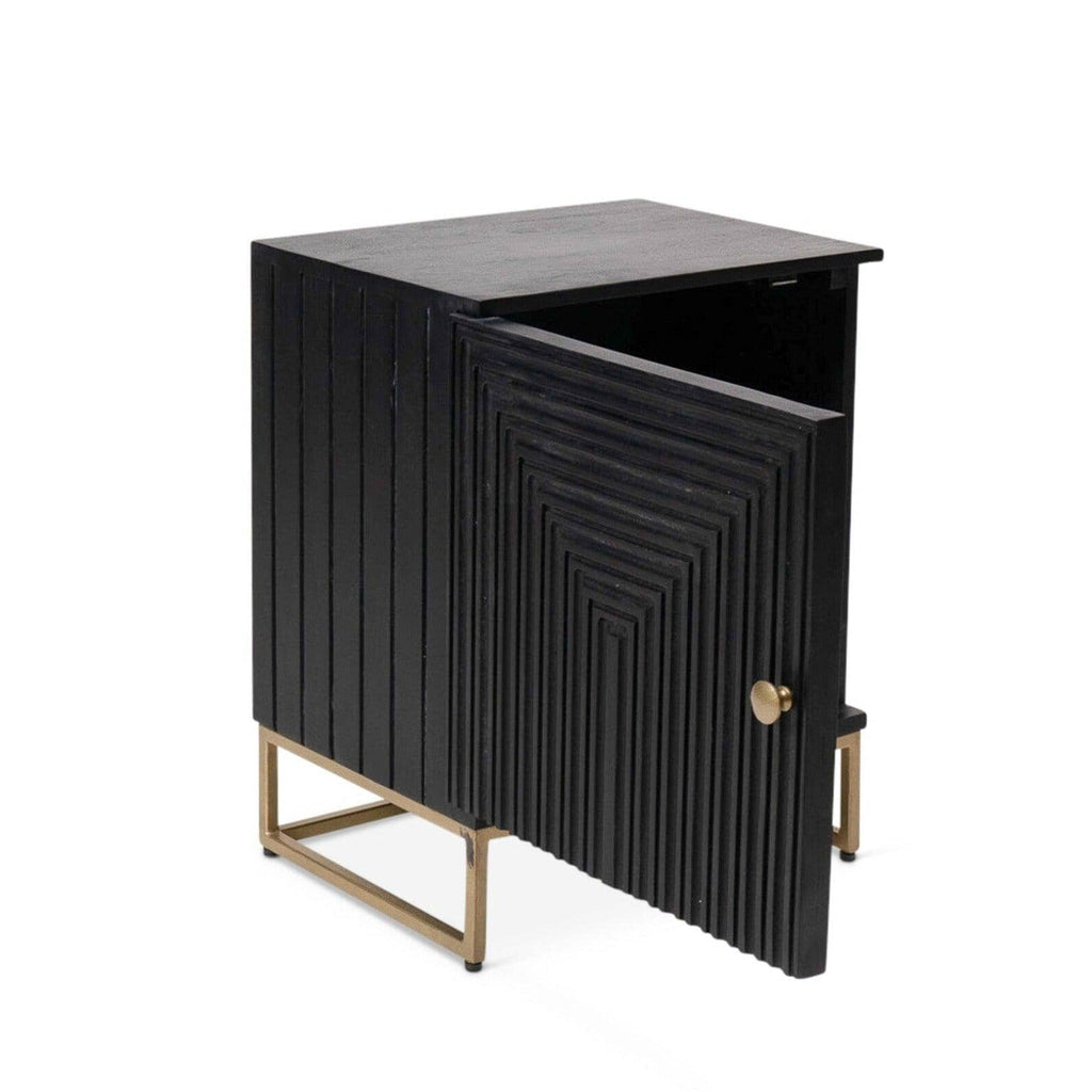 Outlet - Rayna Bedside Table - Jet Black