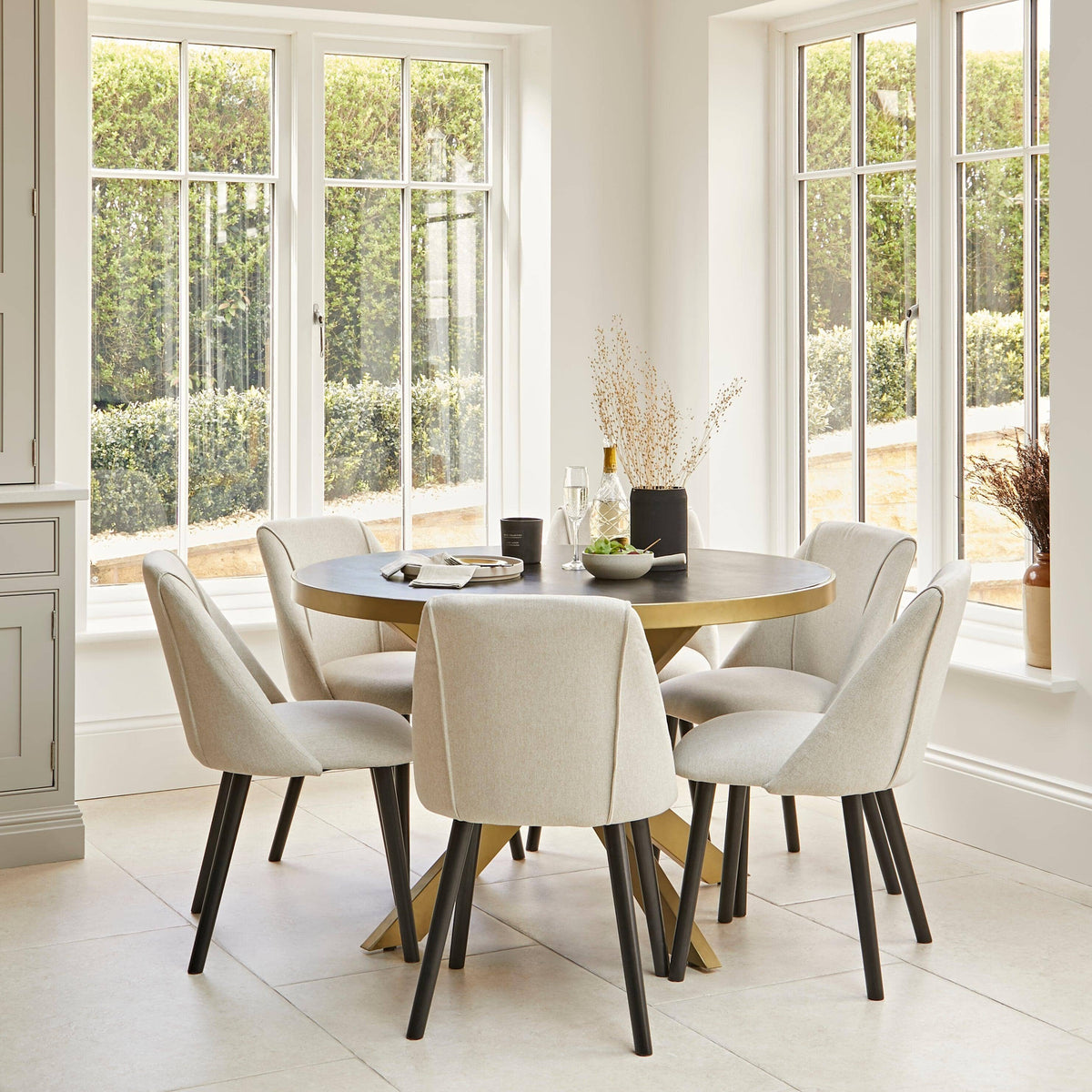 Rayna Jet Black Round Dining Table