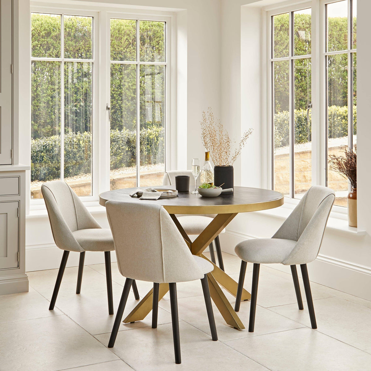 Rayna Jet Black Round Dining Table