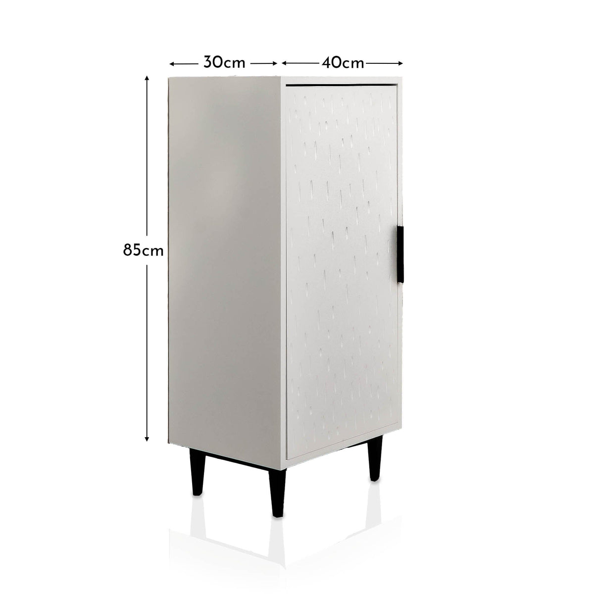 Reva 1 Door Storage Cabinet  -  Snow White