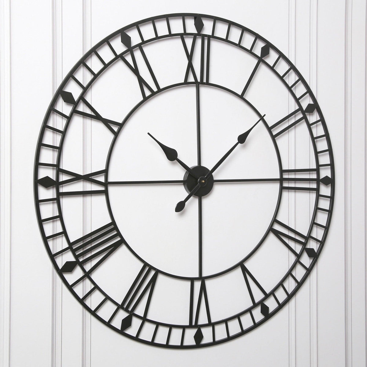 Outlet - Riseley 100cm Metal Skeleton Wall Clock - Black