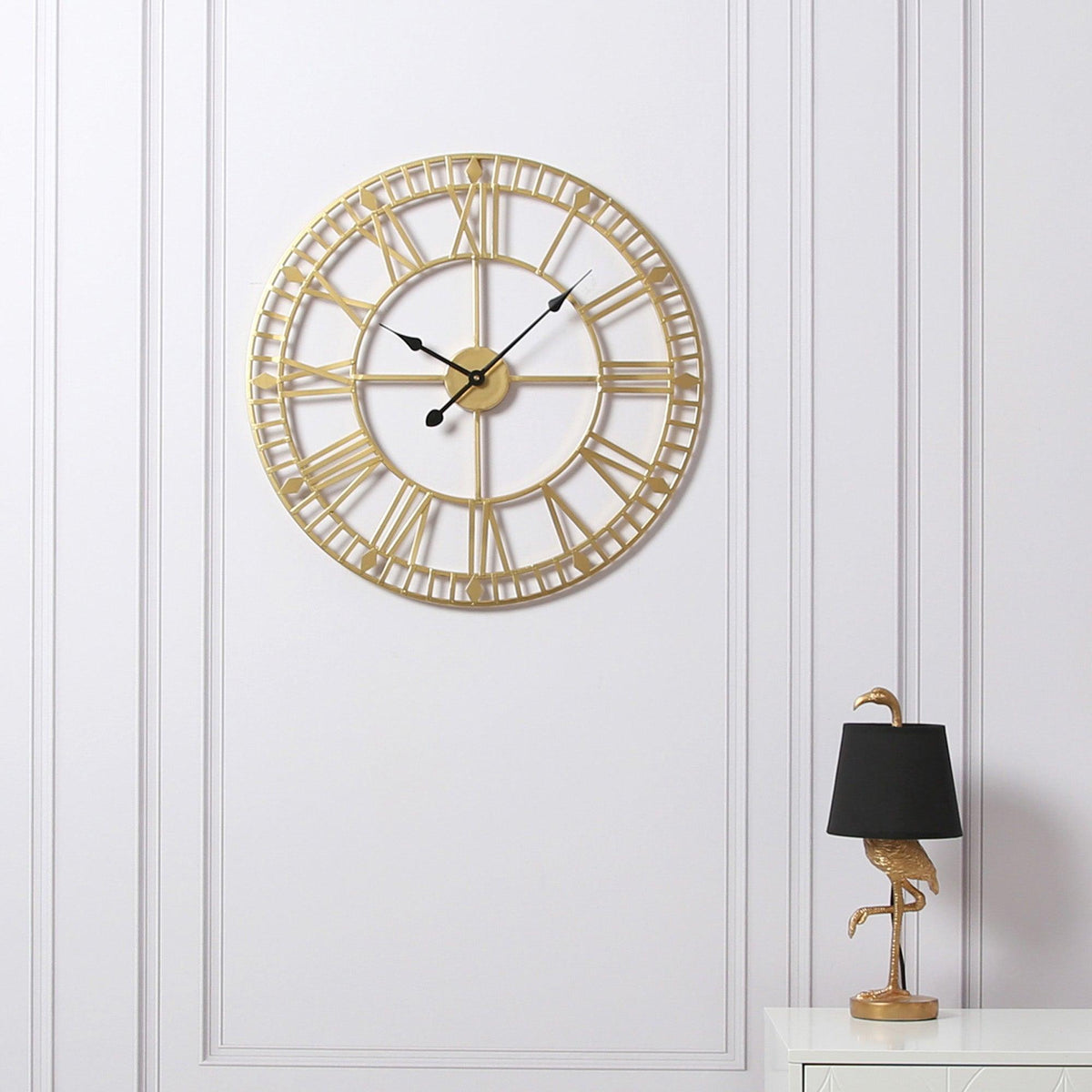 Riseley Skeleton Wall Clock - Gold