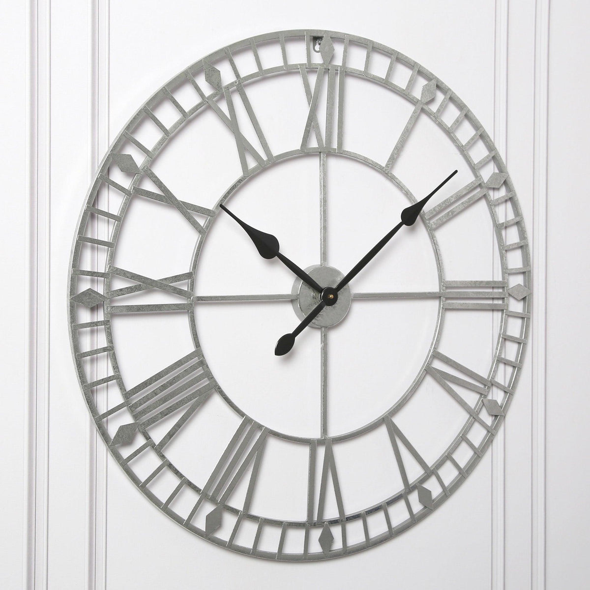 Riseley Skeleton Wall Clock - Silver