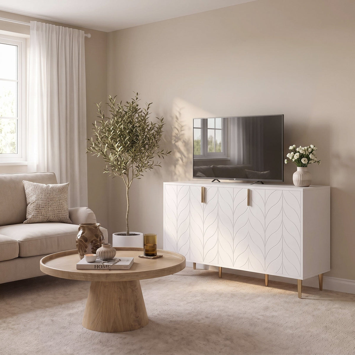 Gloria 3 Door Large Sideboard - White