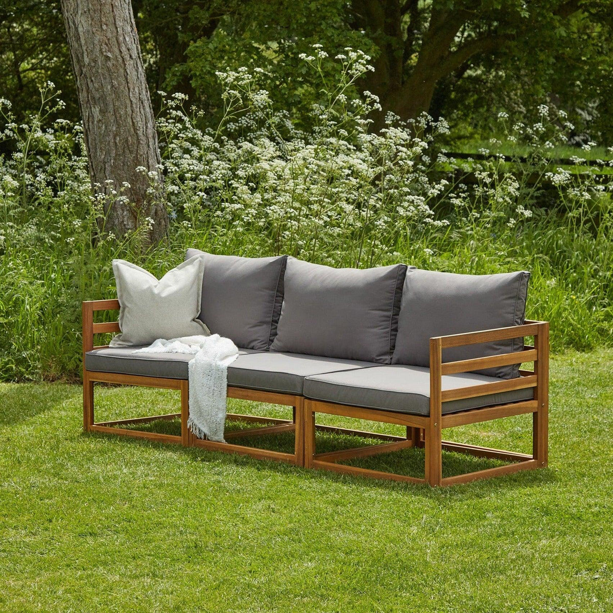 Rowan 3 Seater Wooden Garden Sofa Set