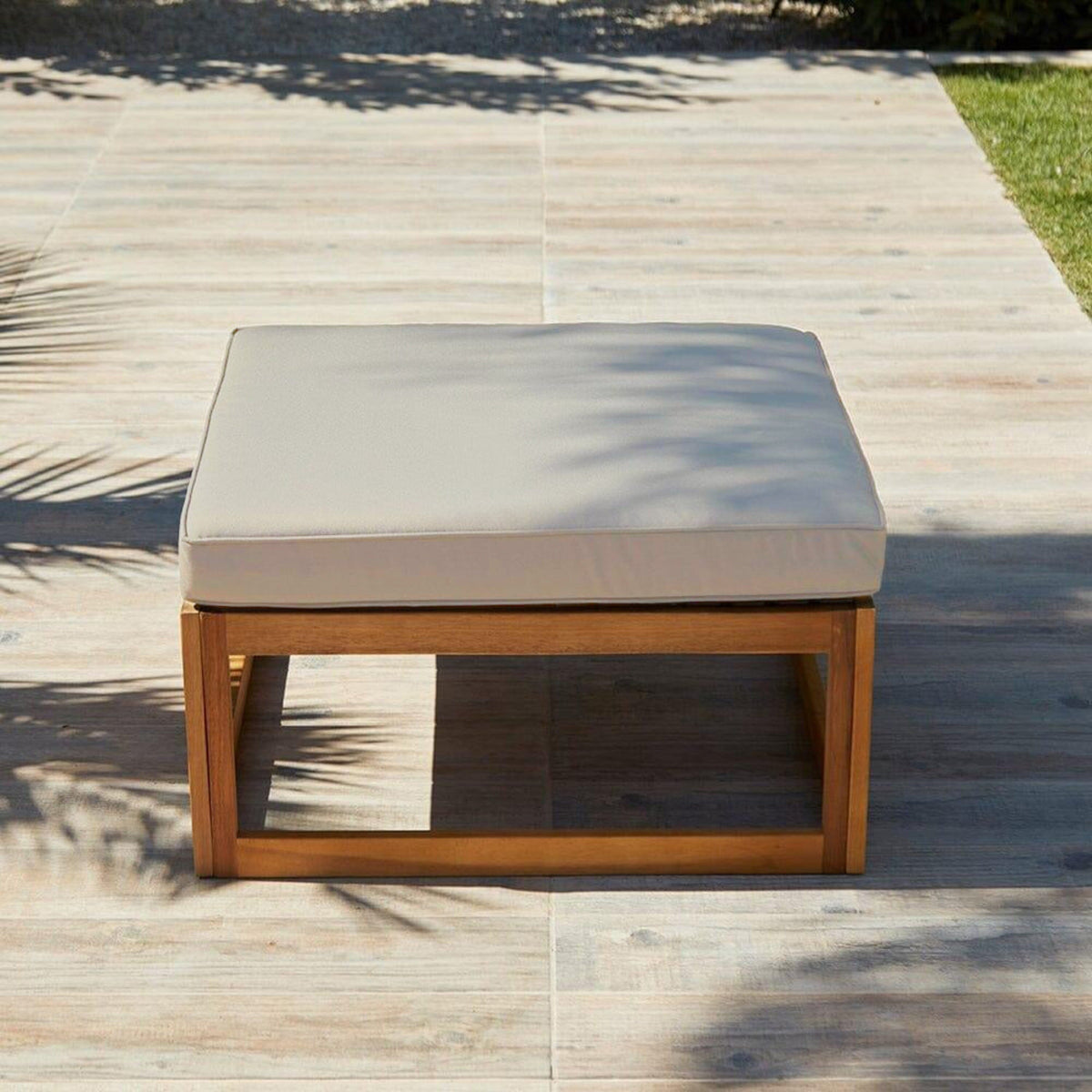 Rowan 3 Seater Wooden Garden Sofa & Footstool