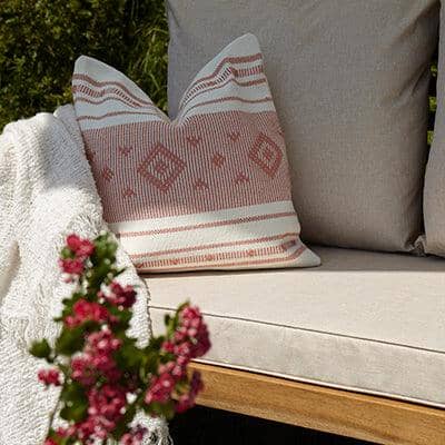 OUTLET - Rowan 4 Seater Wooden Garden Corner Sofa - Sand