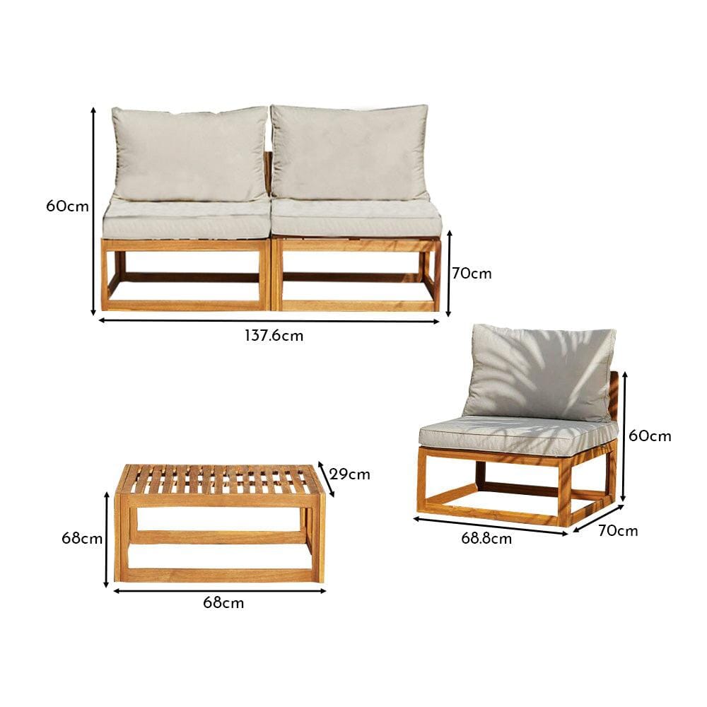 Rowan Grey Chair with 2-Seater Sofa & Coffee Table Set