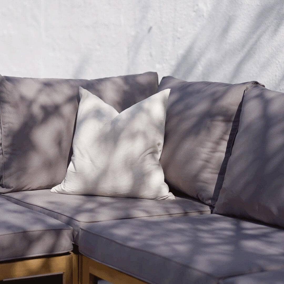 Rowan 7 Seater Wooden Garden Corner Sofa Set - Grey