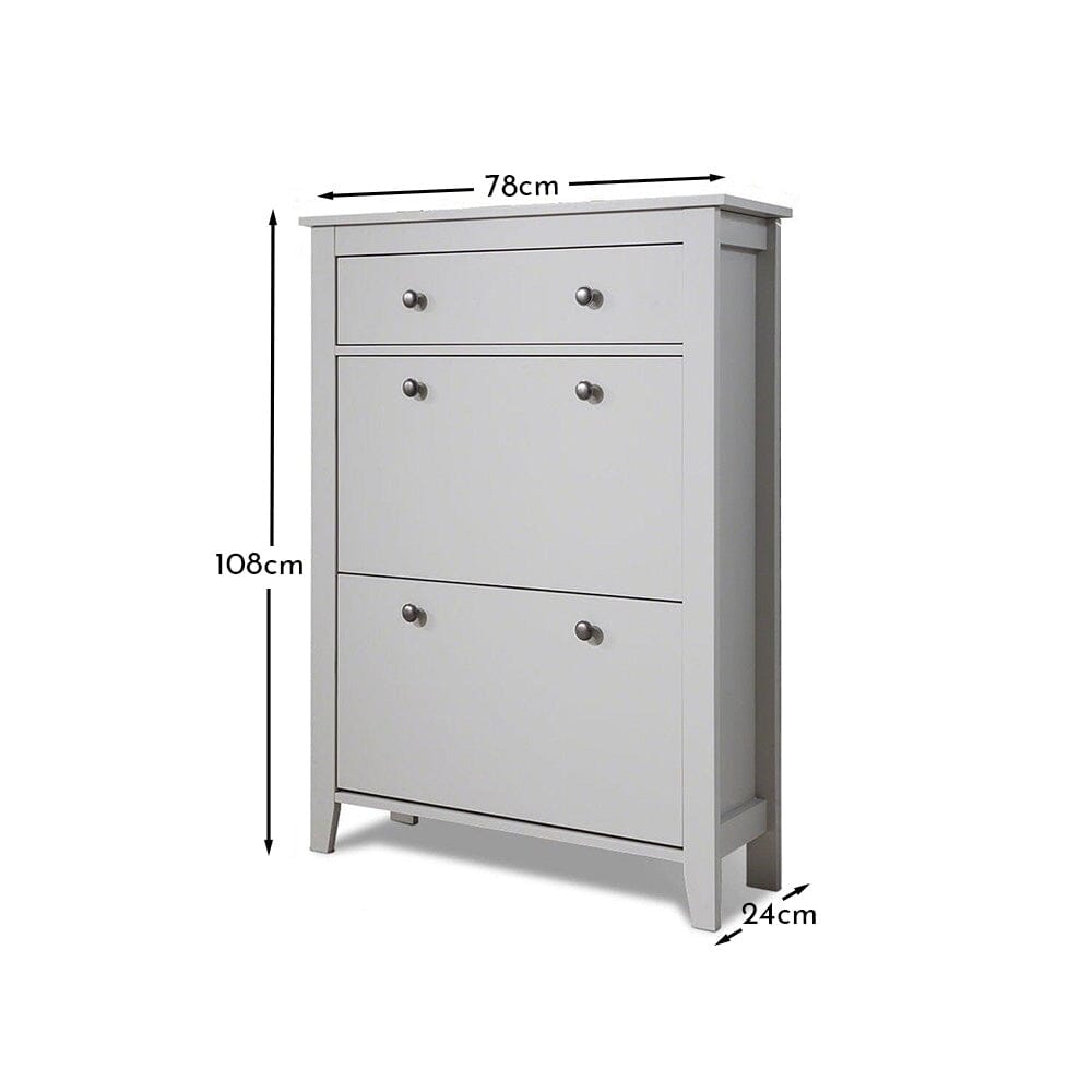 Sandhurst Shoe Cabinet - 3 Door - Grey