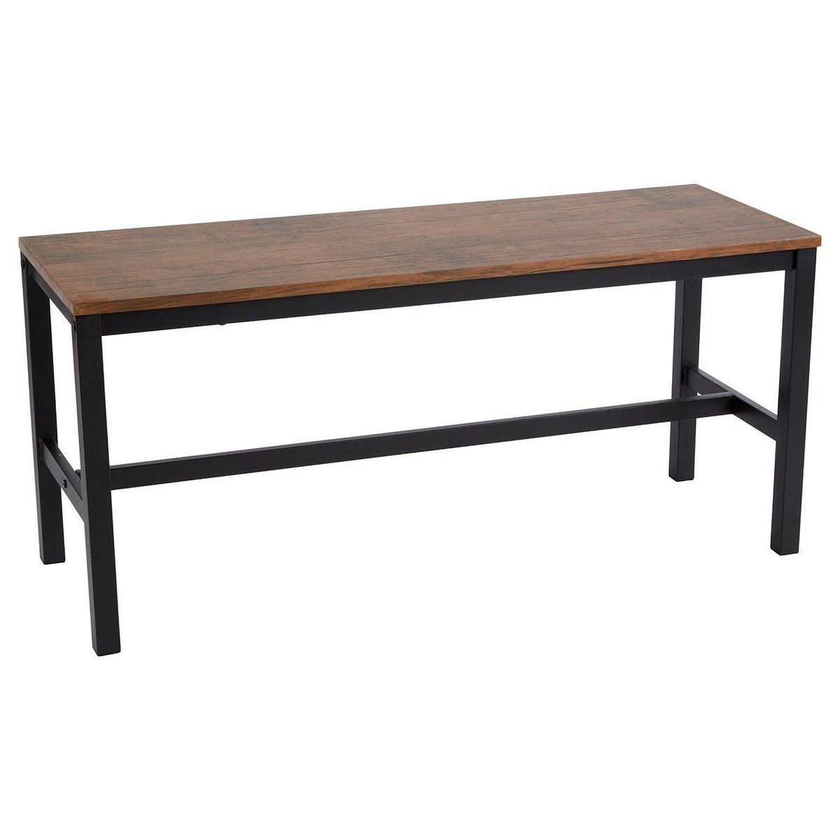Sheffield Rich Oak Dining Table Set - 4 Seater - 2 Sheffield Benches - Matte Black Legs