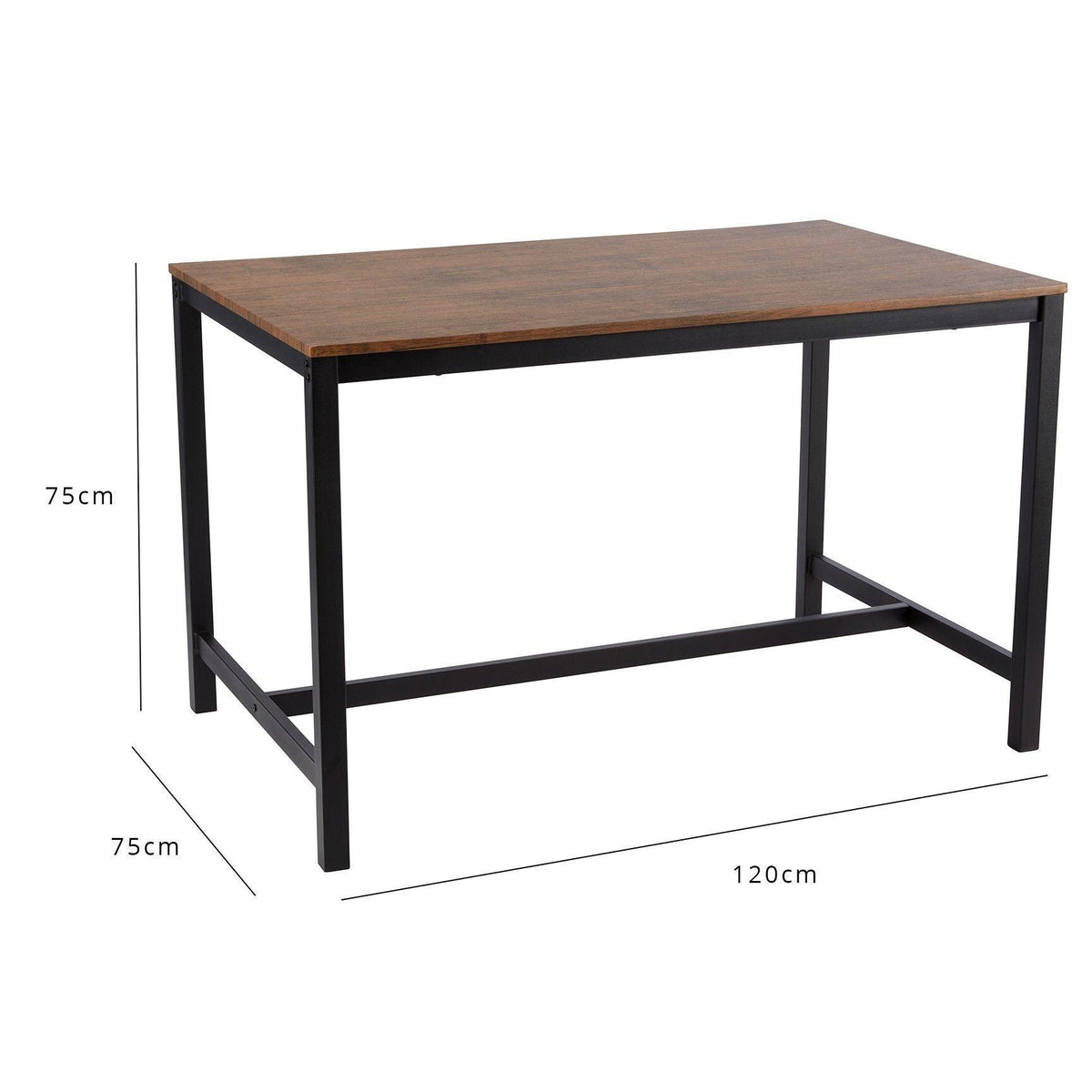 Sheffield Industrial Wood Dining Table - Black Metal Legs