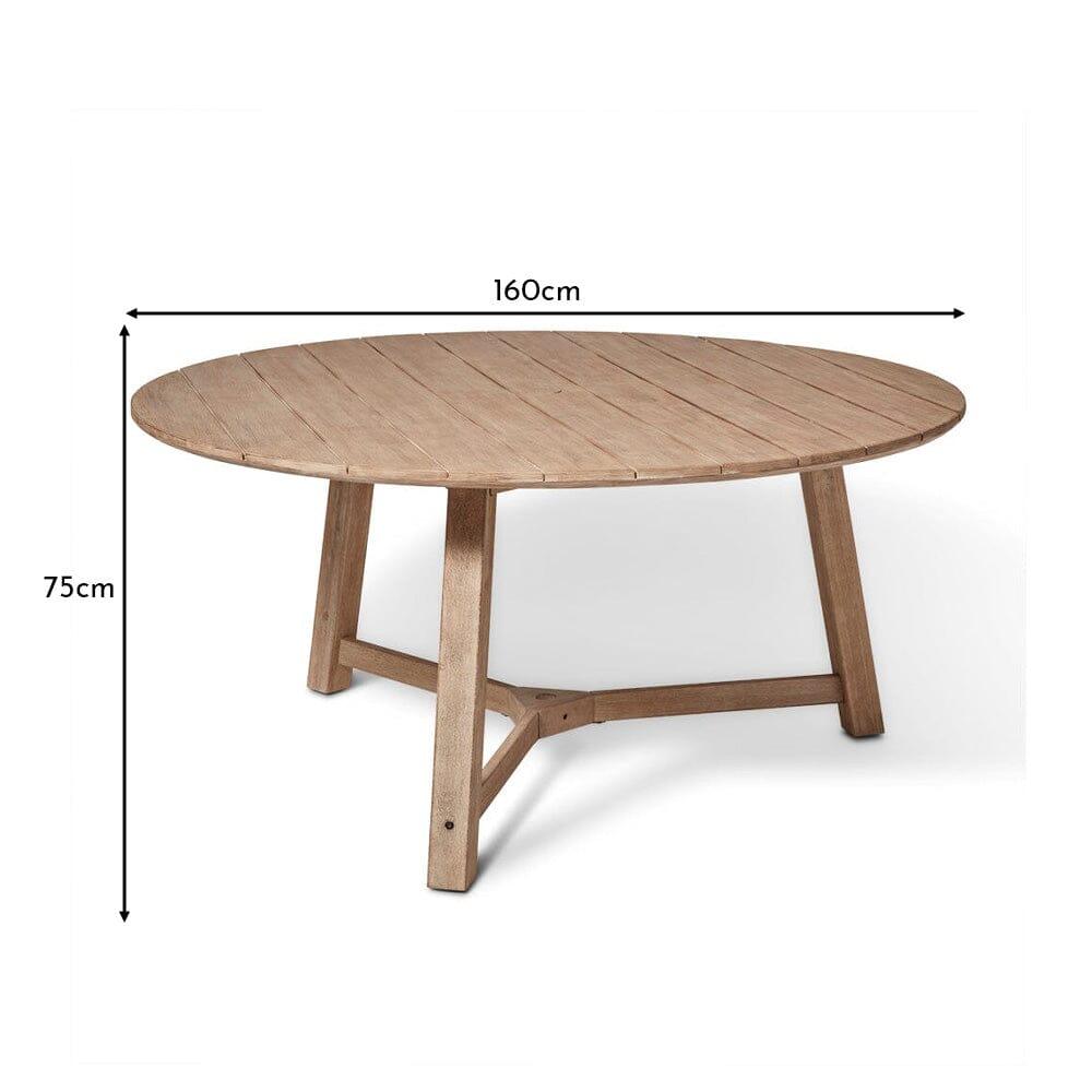 OUTLET - Shiro Wooden Round Garden Dining Table - 160cm