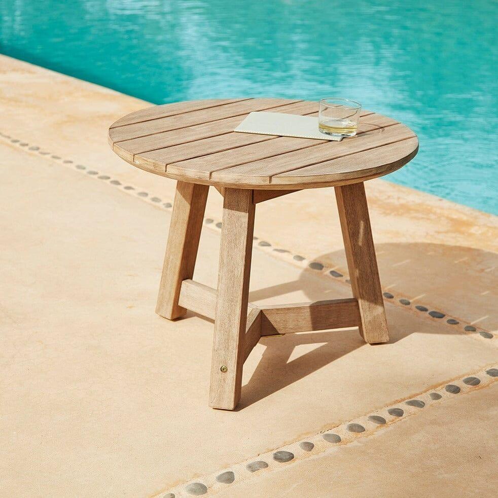 Outlet - Shiro Wooden Round Garden Side Table