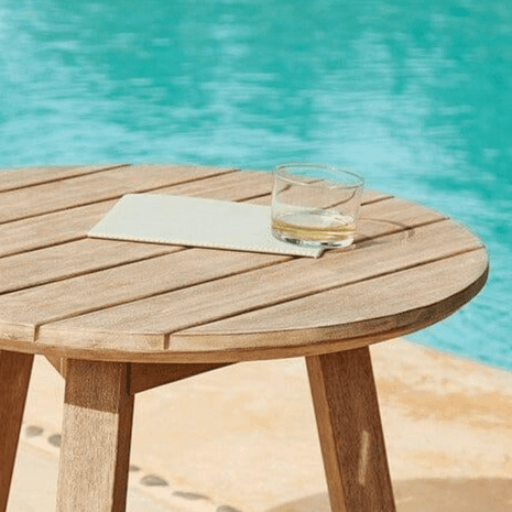 Outlet - Shiro Wooden Round Garden Side Table