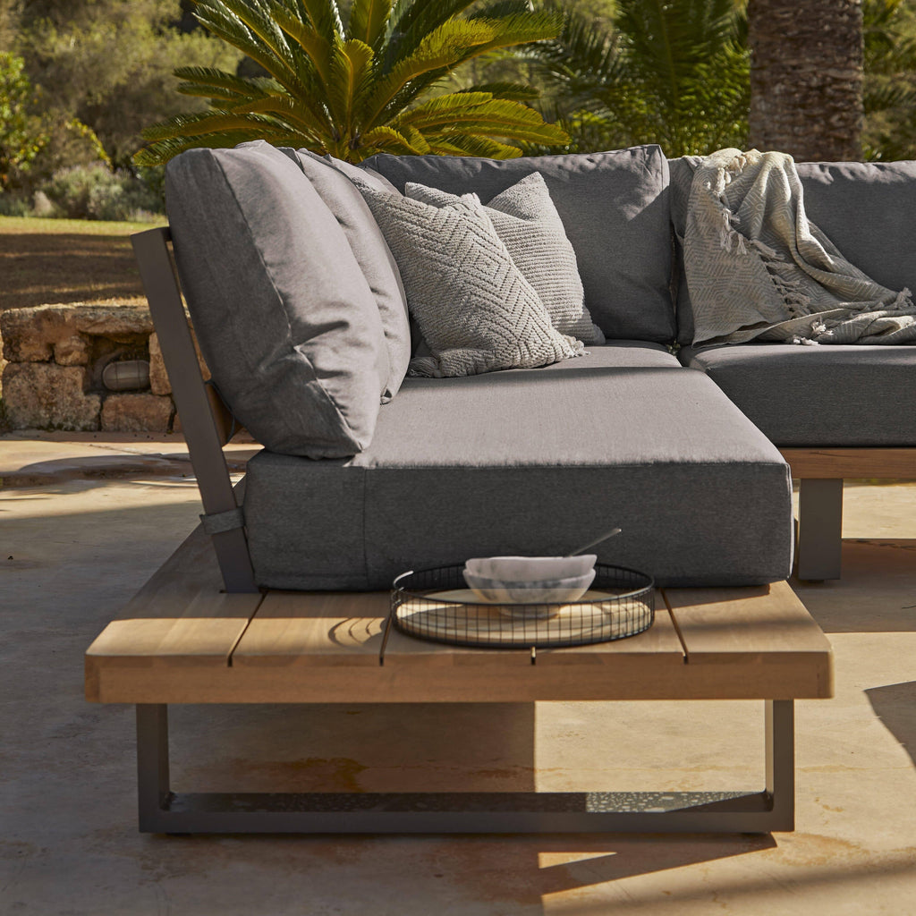 Shiva Corner Sofa Garden Cushion Covers - Graphite Grey