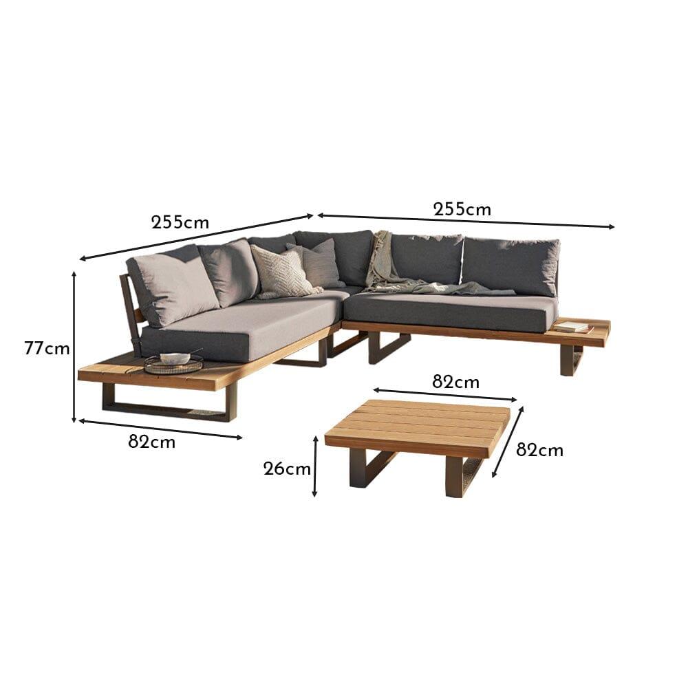Shiva Garden Corner Sofa Set - Grey