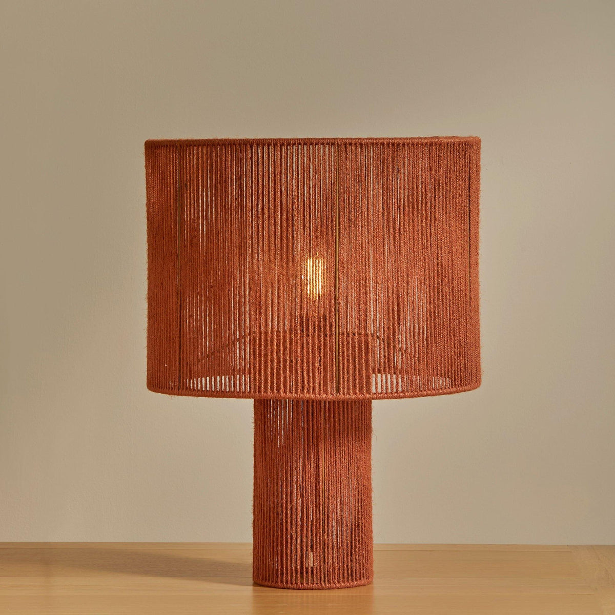 Outlet - Sirana Large Burnt Orange Jute Table Lamp