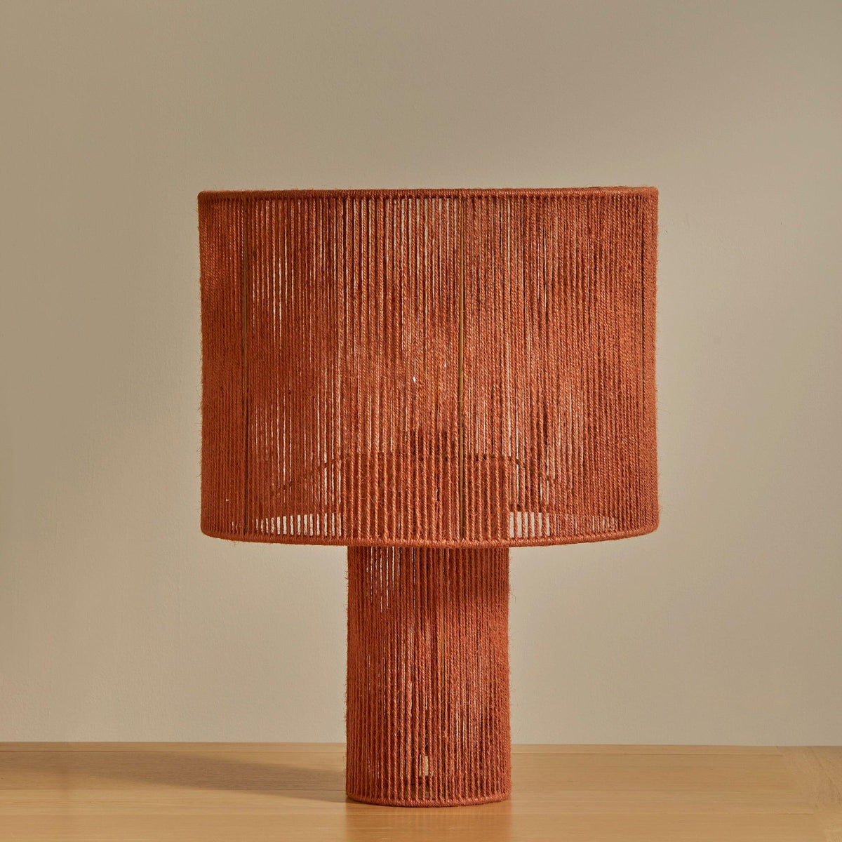 Outlet - Sirana Large Burnt Orange Jute Table Lamp