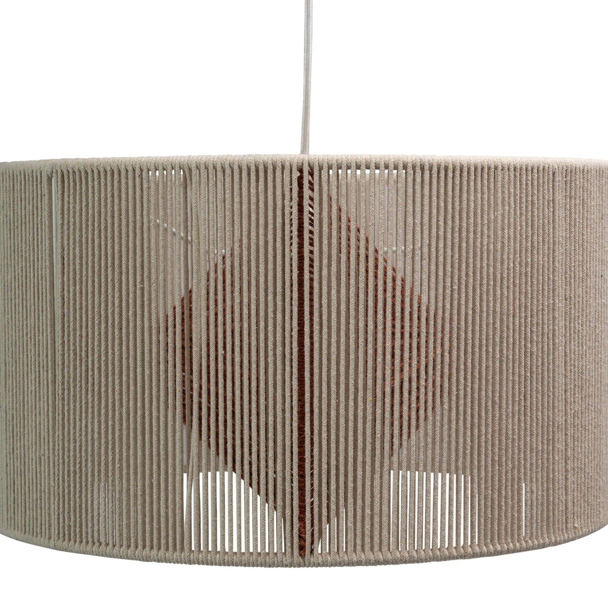 Outlet - Sirana White Cotton & Burnt Orange Jute Pendant