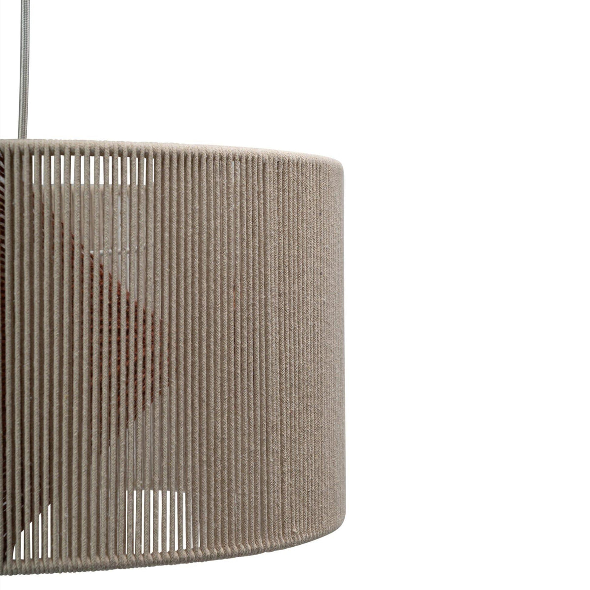 Outlet - Sirana White Cotton & Burnt Orange Jute Pendant