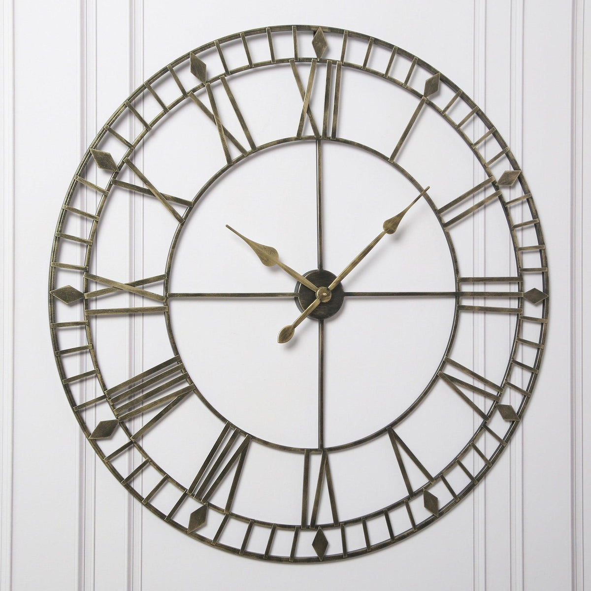 Riseley Large Skeleton Wall Clock - Black & Gold