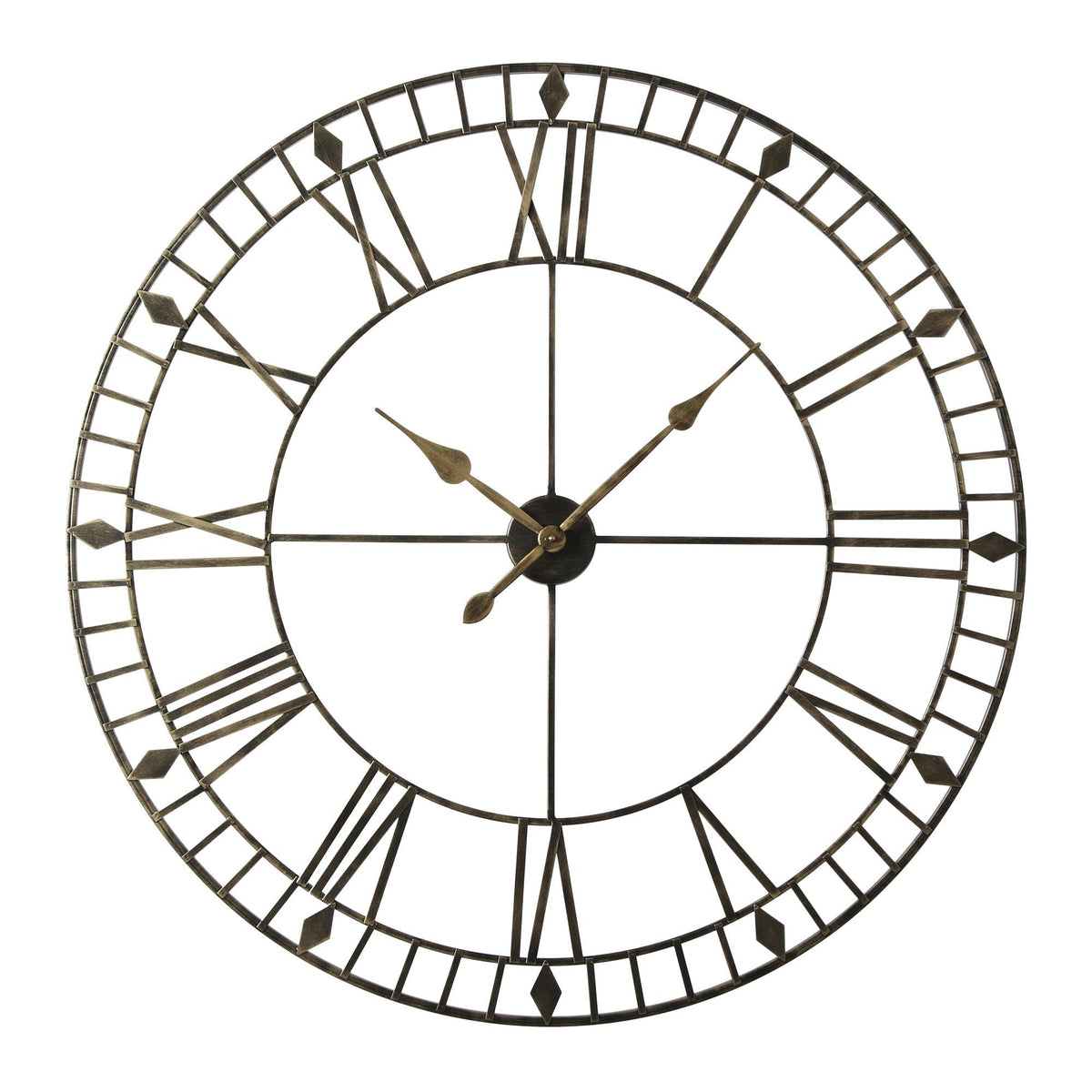 Riseley Large Skeleton Wall Clock - Black & Gold