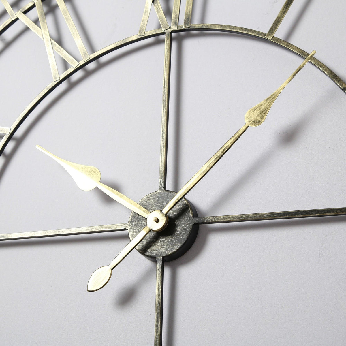 Riseley Large Skeleton Wall Clock - Black & Gold