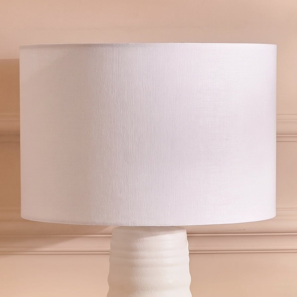 Alderton 45cm Cotton Drum Lamp Shade - Snow White