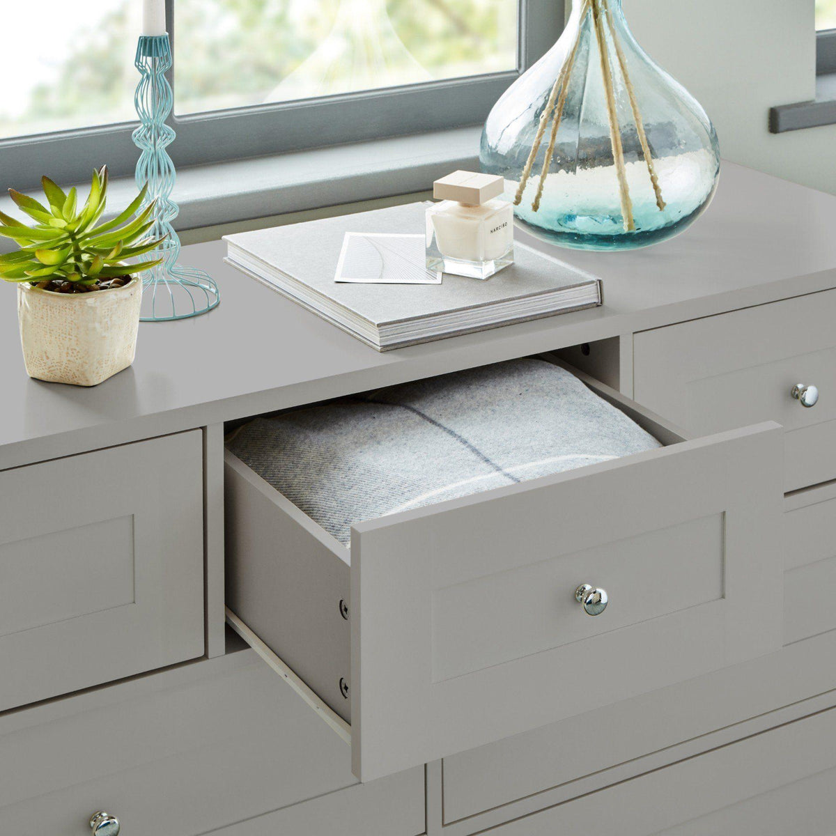 Stevie 7 Drawer Chest of Drawers  - Grey
