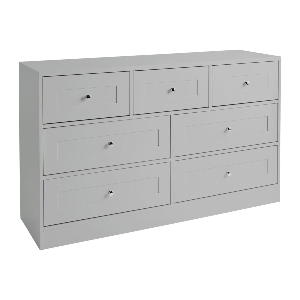 Stevie 7 Drawer Chest of Drawers  - Grey