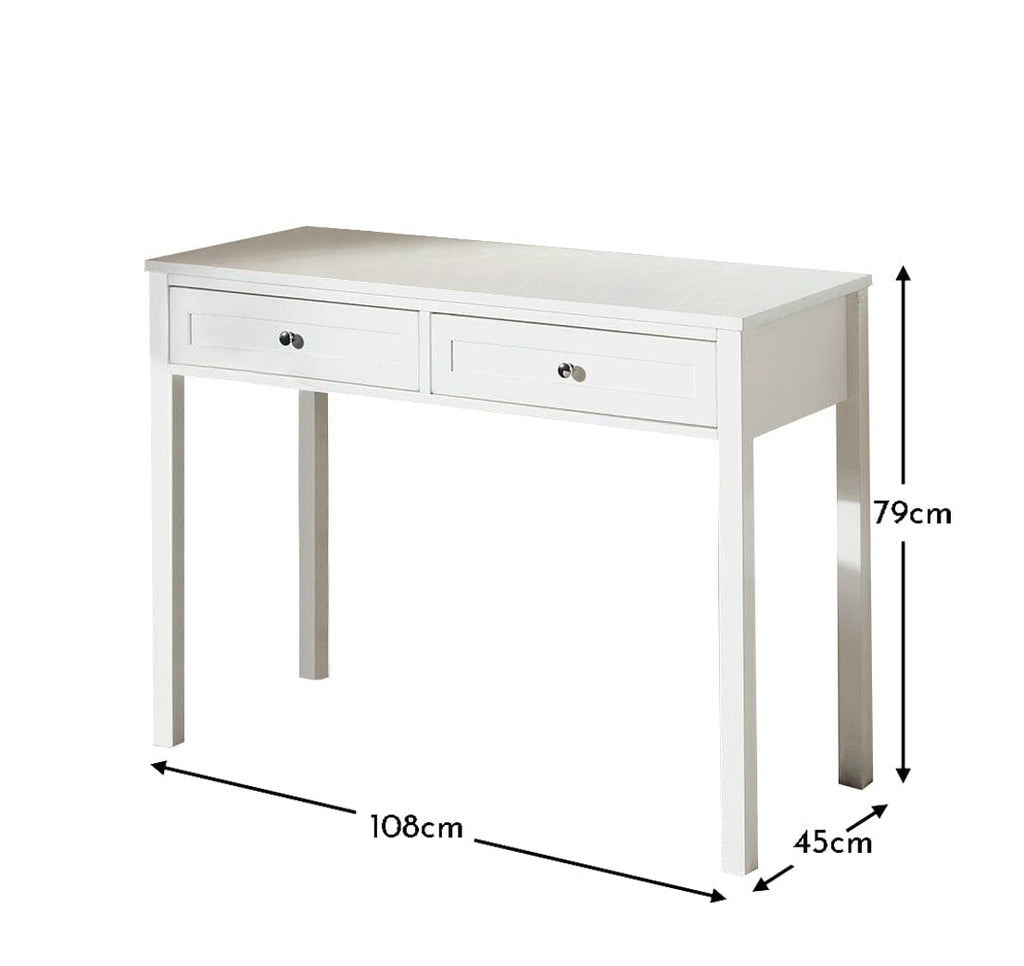 OUTLET - Stevie White Dressing Table with Drawers