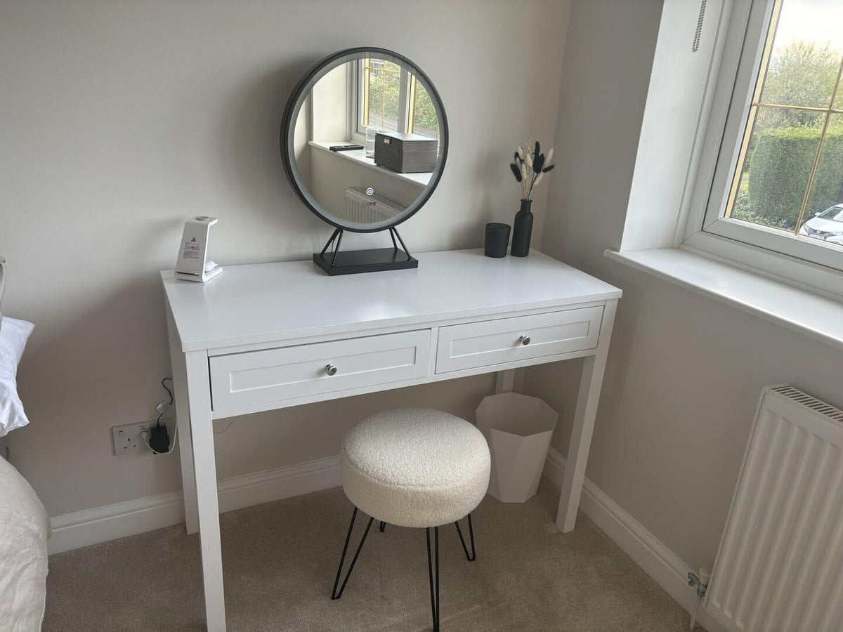 OUTLET - Stevie White Dressing Table with Drawers