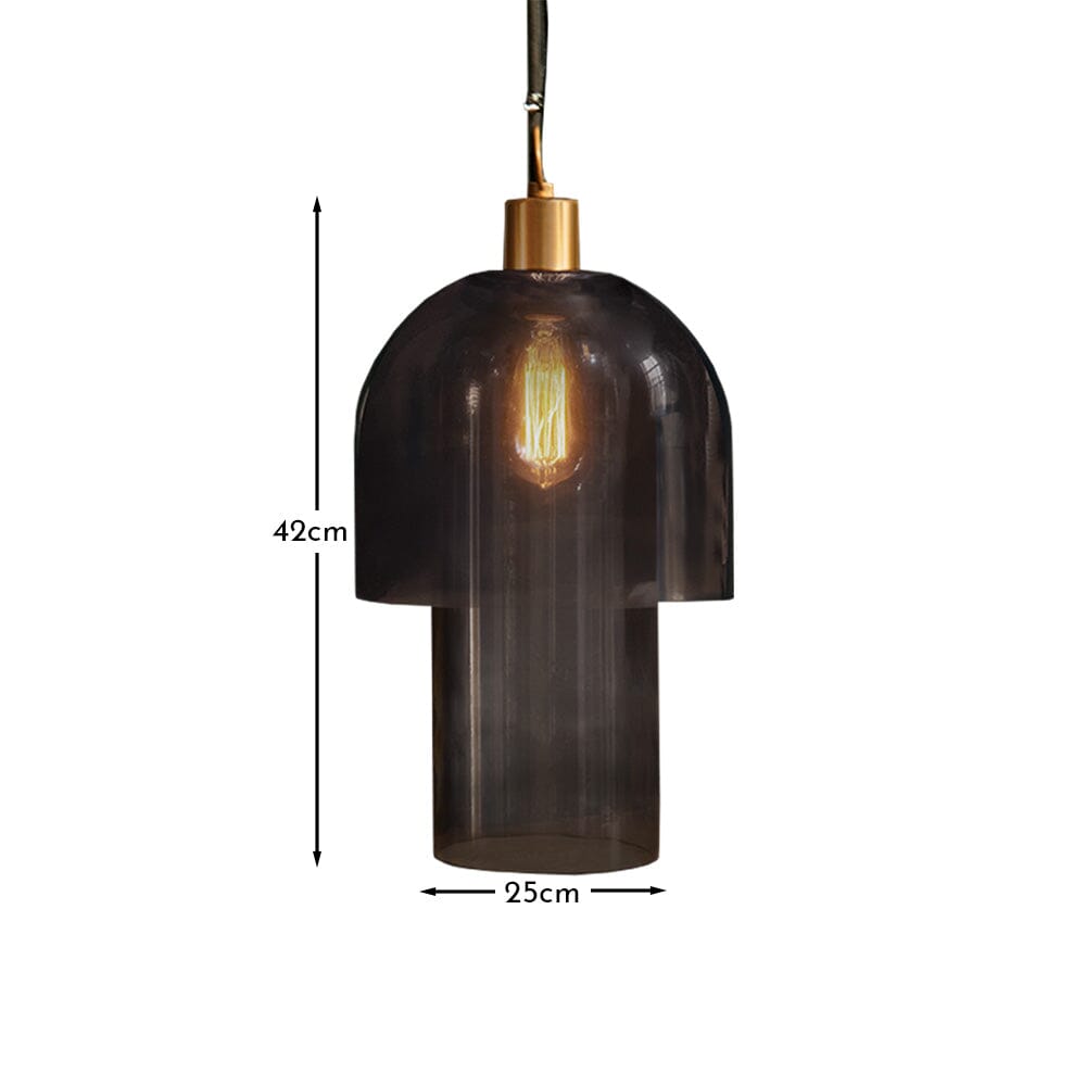 Sutton 42cm Pendant Light - Smoked Glass