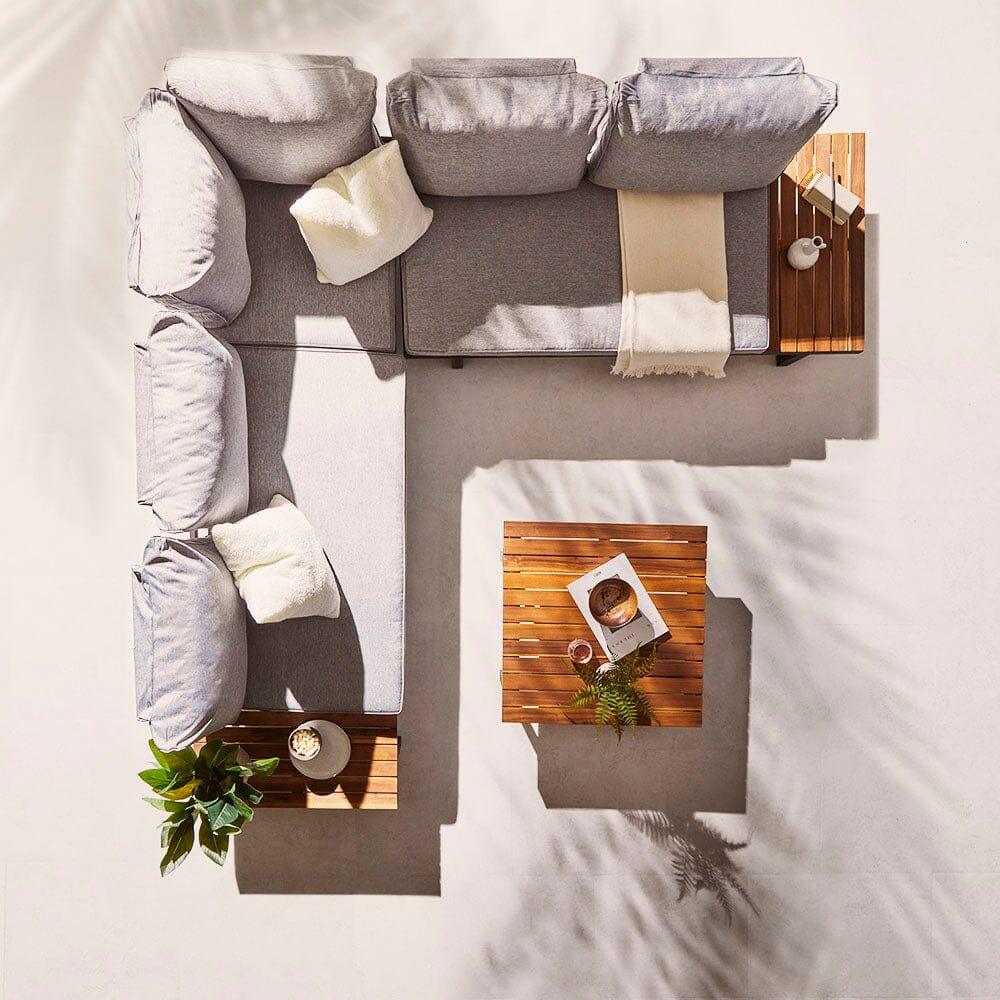 Outlet - Thea Wooden Garden Corner Sofa Set