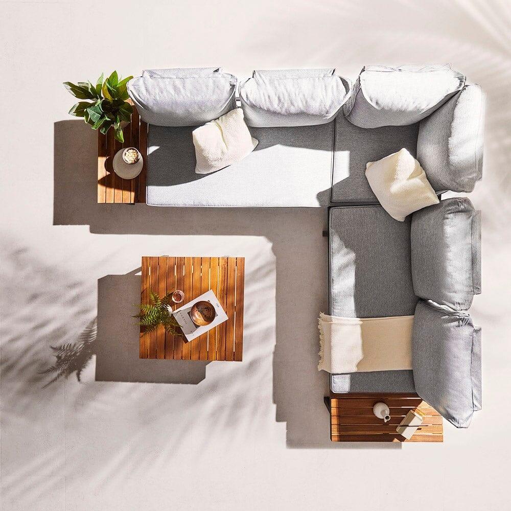 Thea Wooden Garden Corner Sofa Set