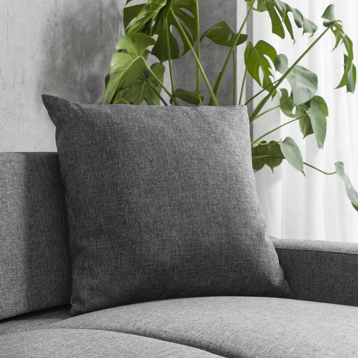 Tracy Corner Sofa - Grey Linen with Black Legs