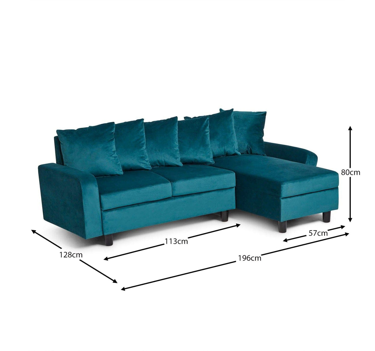 Tracy Corner Sofa - Lagoon Teal Velvet