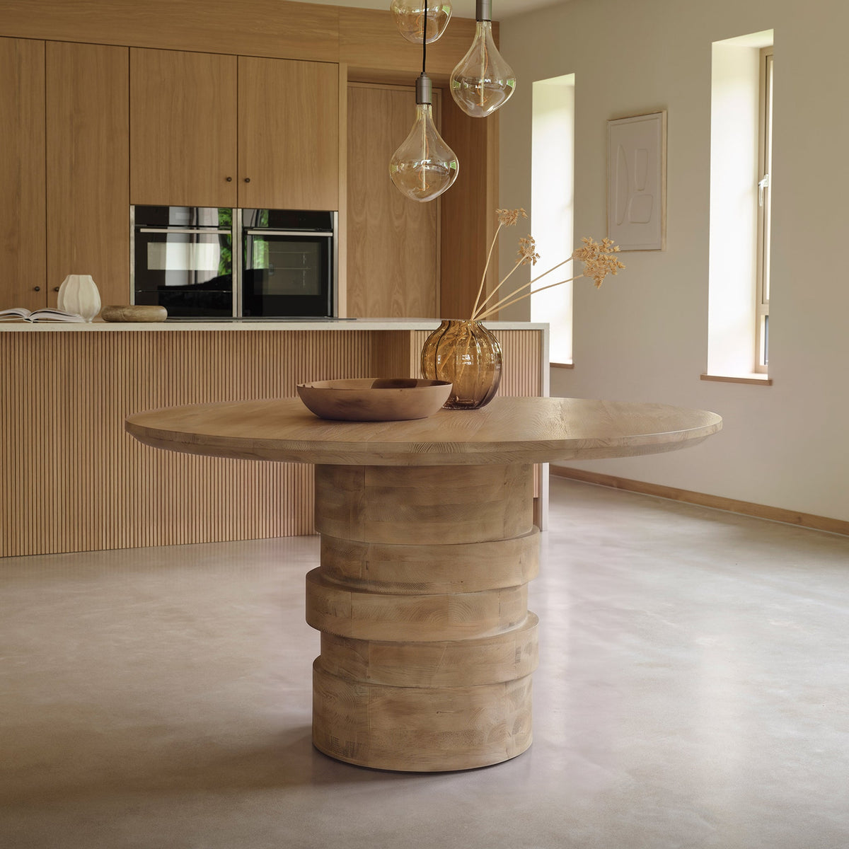 Adam 135cm Almond Brown Round Dining Table