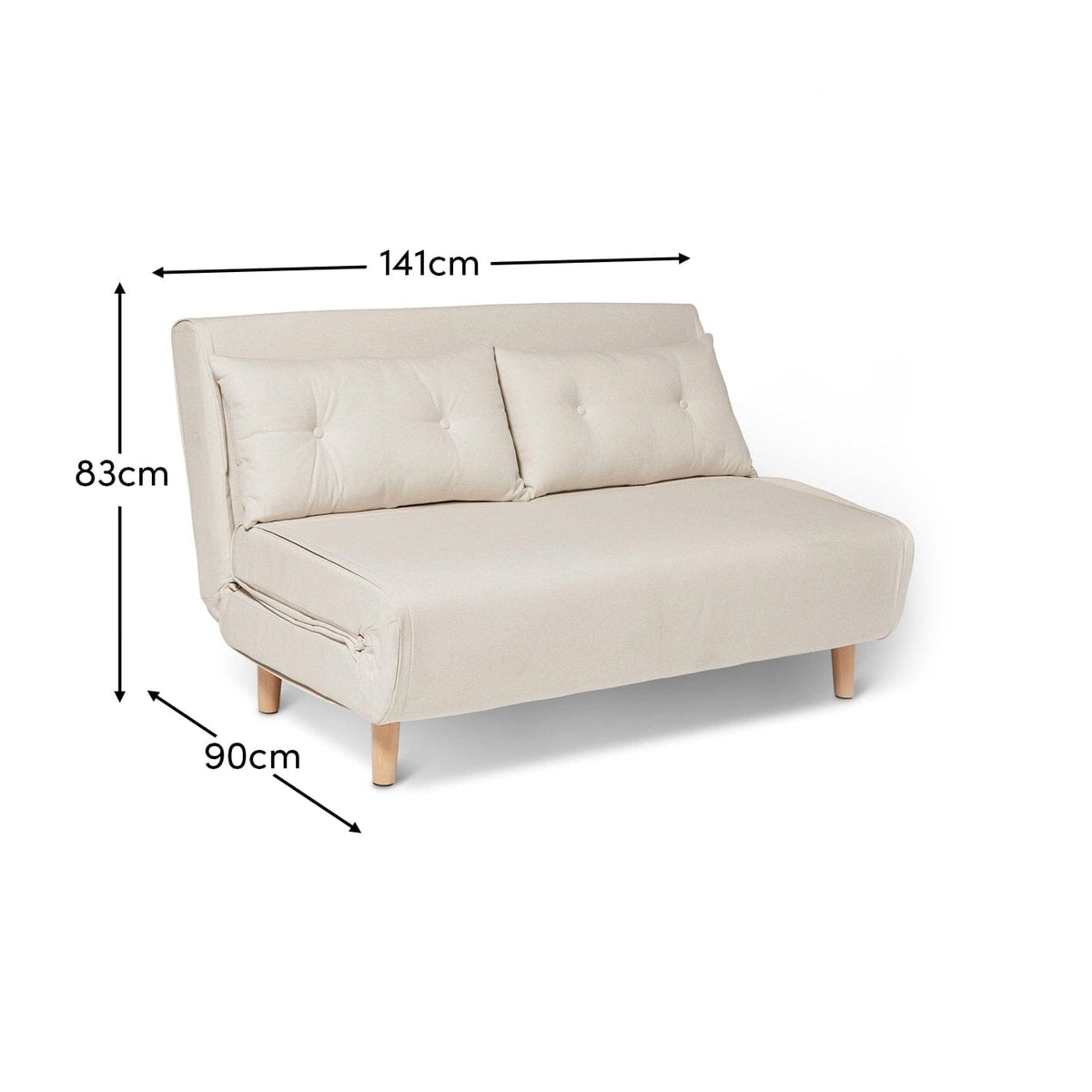 Una 2 Seater Double Sofa Bed - Oatmeal Linen