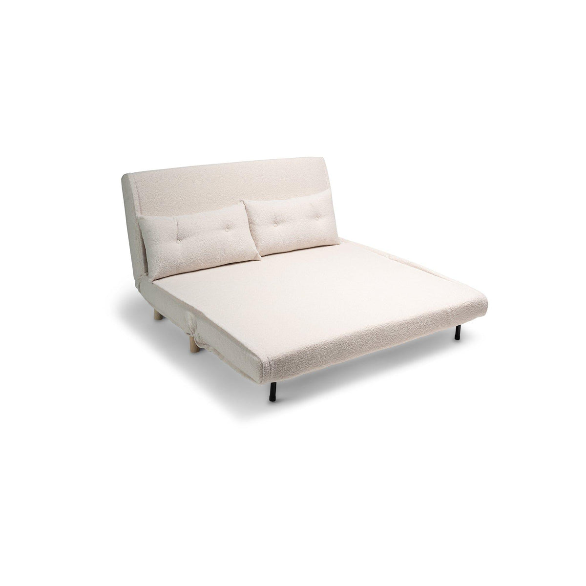 OUTLET - Una 2 Seater Double Sofa Bed - White Teddy