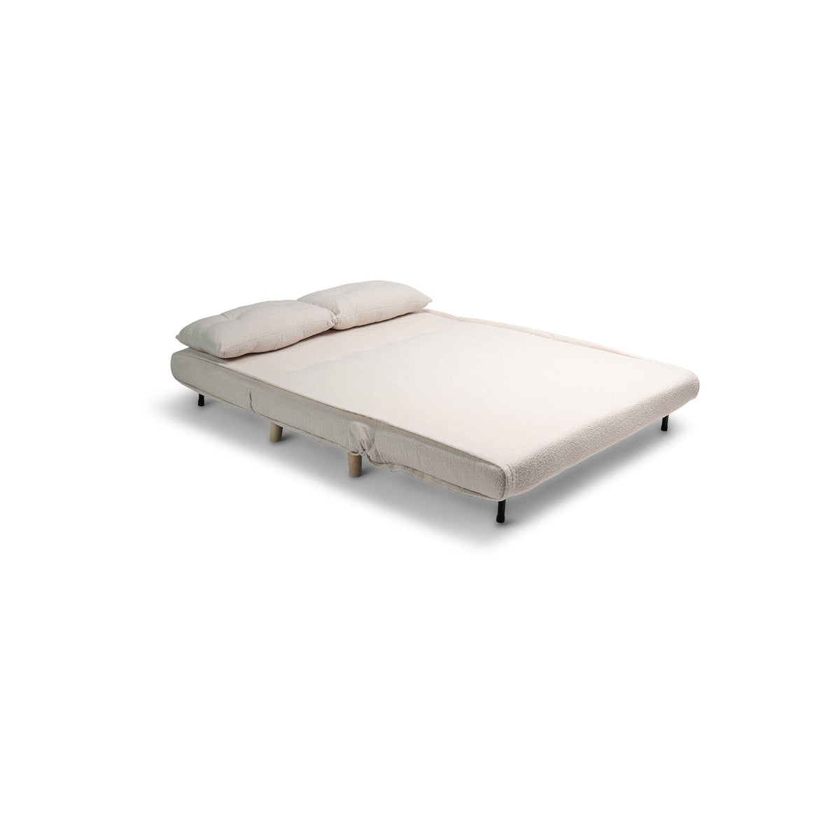 OUTLET - Una 2 Seater Double Sofa Bed - White Teddy