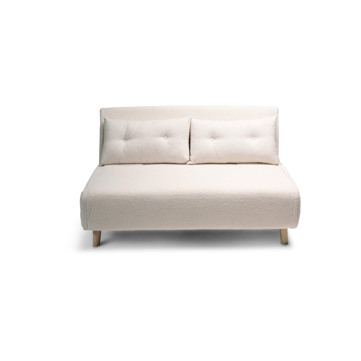 OUTLET - Una 2 Seater Double Sofa Bed - White Teddy