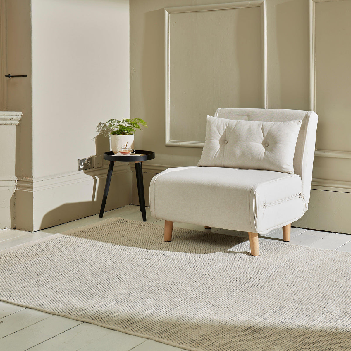 Una Single Sofa Bed - Oatmeal Linen