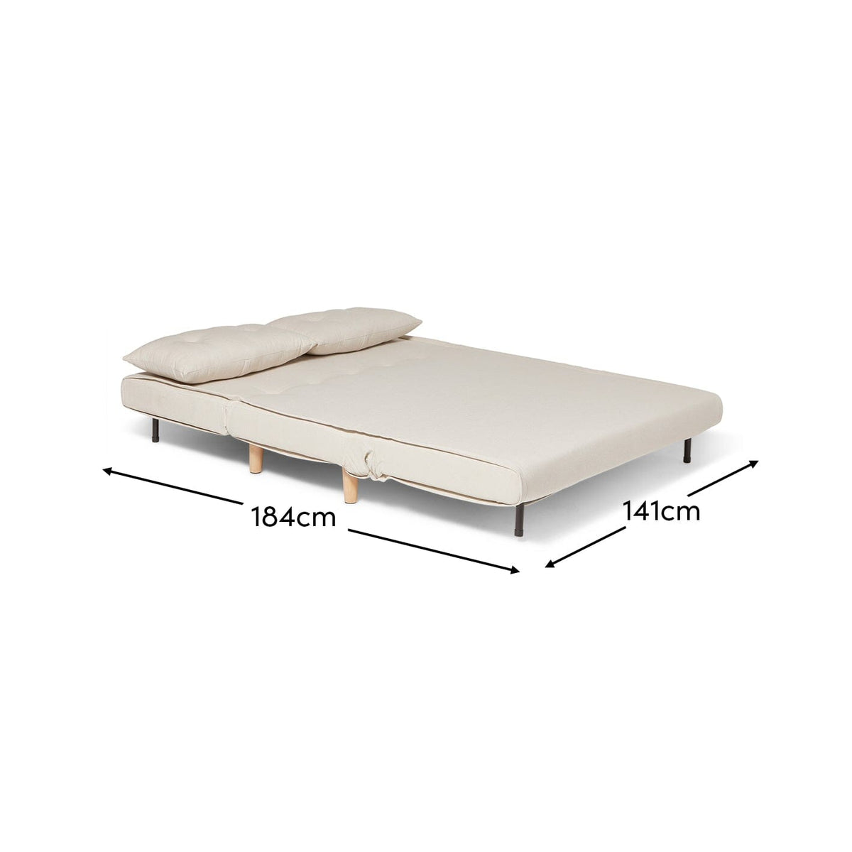 Una 2 Seater Double Sofa Bed - Oatmeal Linen
