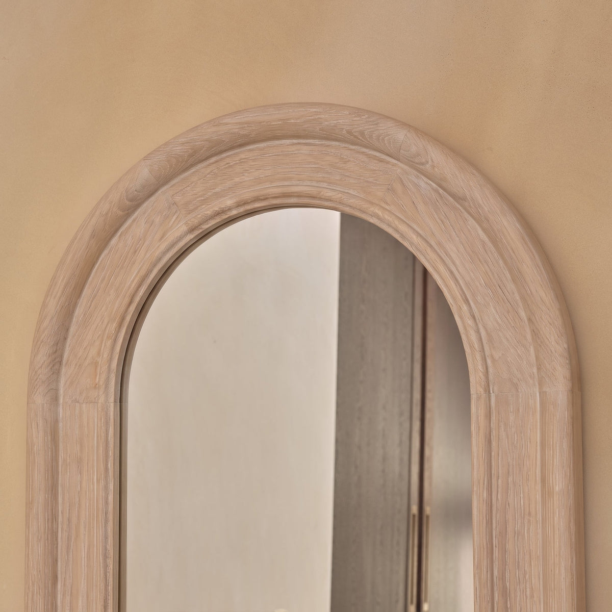 Langton 170x50cm Wooden Arch Floor Mirror - Whitewash
