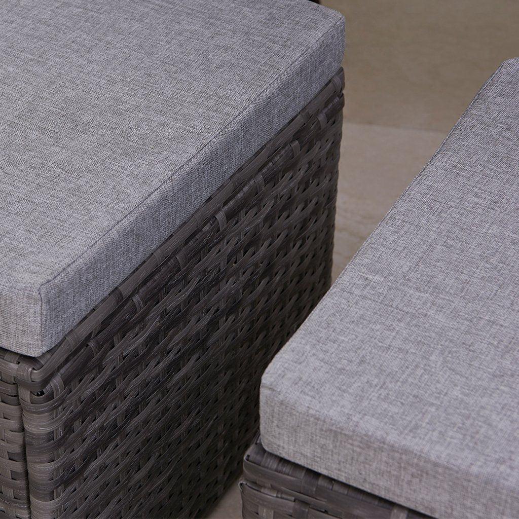 Weston 4 Seater Rattan Corner Sofa Set - Grey Weave