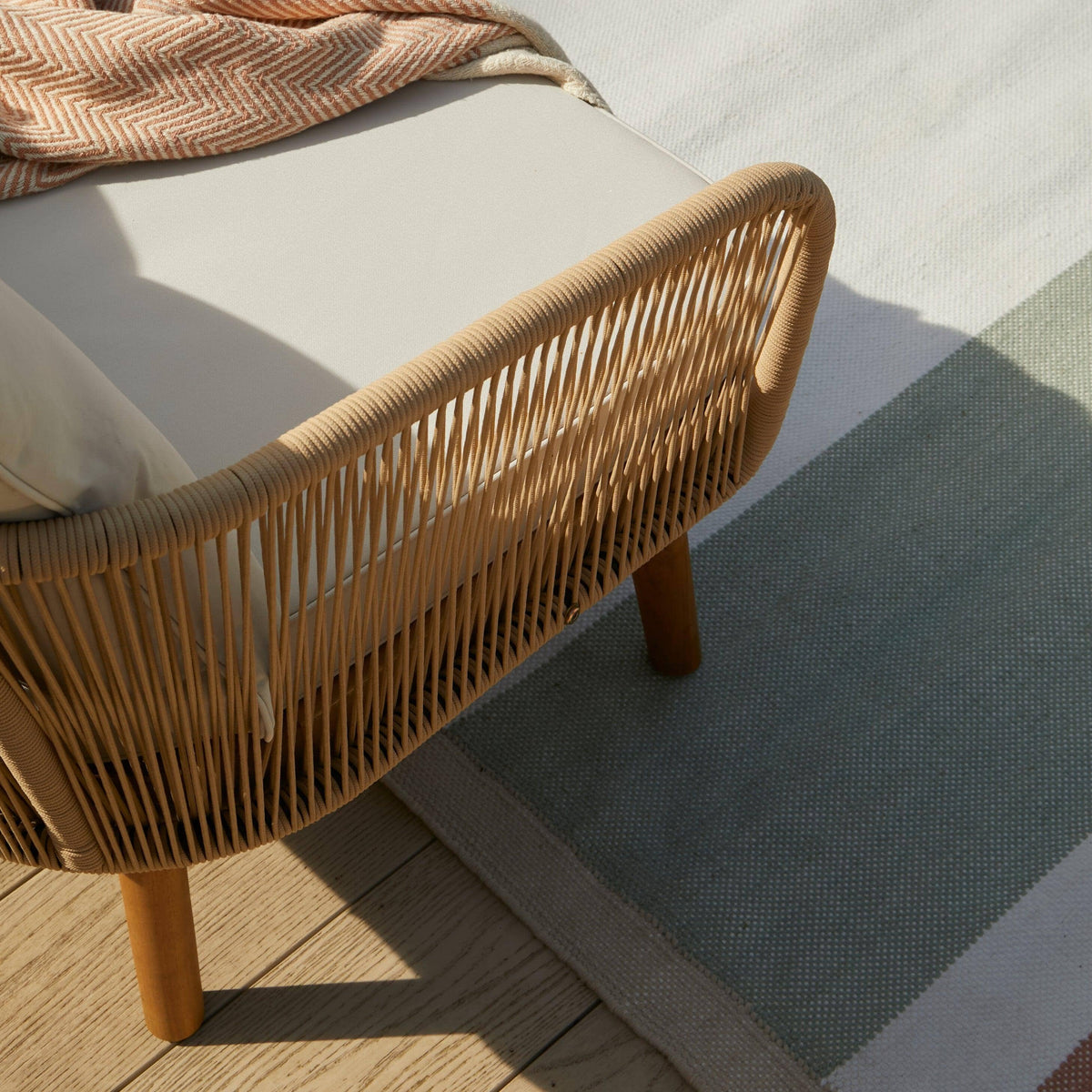 Whitbeck Striped Outdoor Pet Rug - Natural - 160cm x 230cm