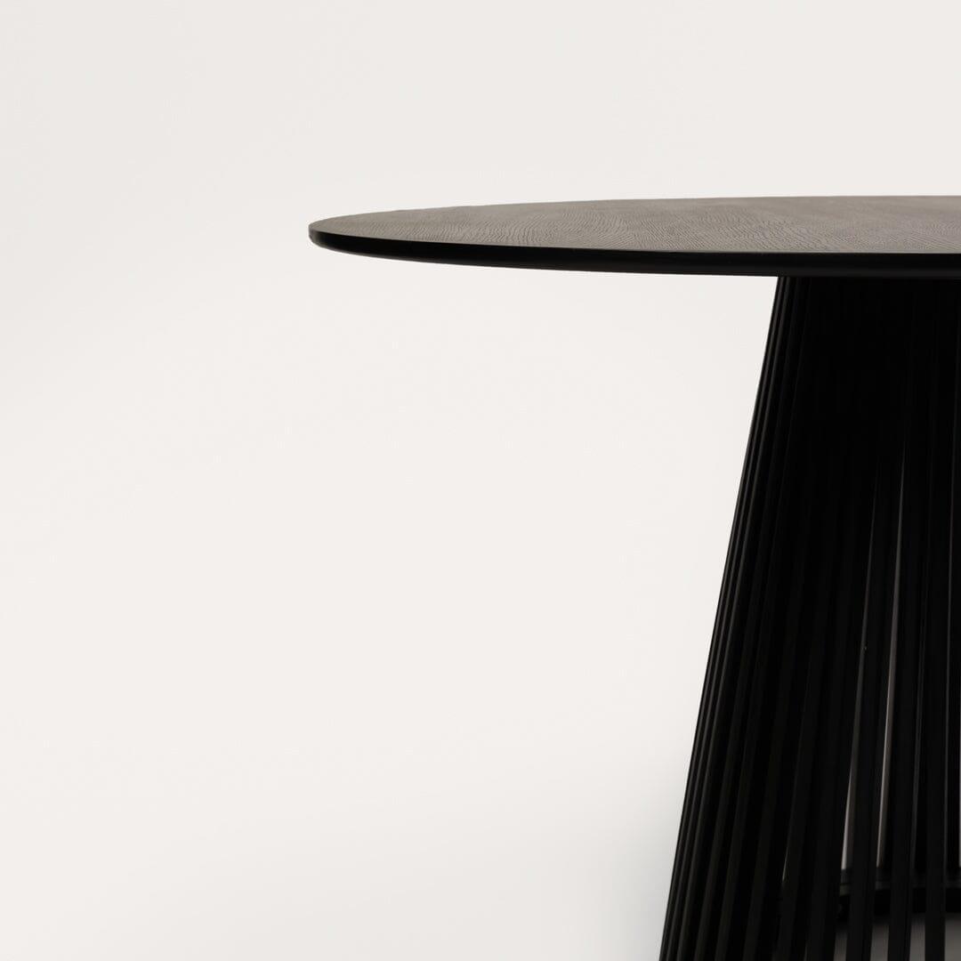 Willow Black Dining Table Set - 4 Seater - Freya Grey Dining Chairs - Black Oak Legs